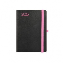 Naptár, tervező, B6, heti, TOPTIMER, "Nero", fekete-pink